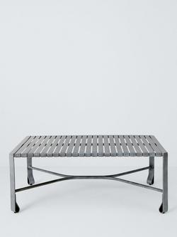 John Lewis Ribbon Rectangular Metal Garden Coffee Table, 90cm, Grey - view 2, 