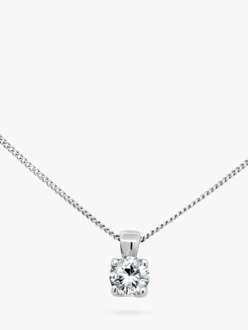 Product image 1 of 3, which shows Milton & Humble Jewellery Pre-Loved 9ct White Gold Solitaire Diamond Pendant Necklace