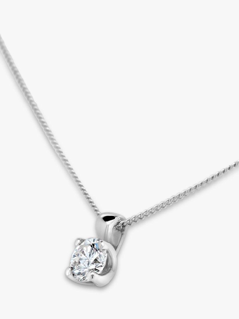 Product image 3 of 3, which shows Milton & Humble Jewellery Pre-Loved 9ct White Gold Solitaire Diamond Pendant Necklace