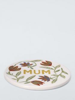 John Lewis Mum Round Fine China Coaster - view 2, Multi