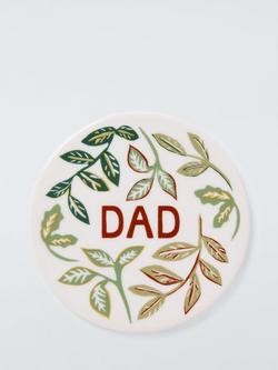 John Lewis Dad Round Fine China Coaster, Multi