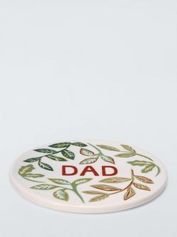 John Lewis Dad Round Fine China Coaster - view 2, Multi