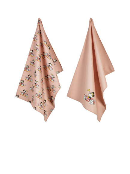 Disney Home x Sanderson Minnie Mouse Tea Towels, Set of 2, Multi, Multi