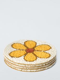 John Lewis Beaded Flower Coasters, Set of 4 - view 2, Multi