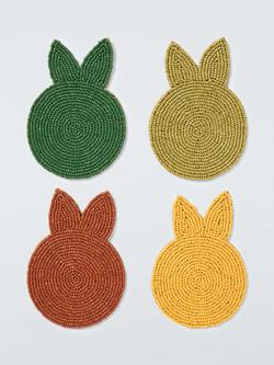 John Lewis Beaded Rabbit Coasters, Set of 4, Multi
