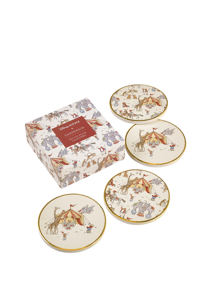 Disney Home x Sanderson Dumbo Stoneware Coasters, Set of 4, Multi, Multi