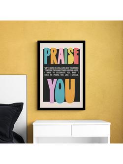 John Lewis Hollie Graphik 'Praise You' Framed Print, 63.5 x 43.5cm, Multi - view 2, Multi