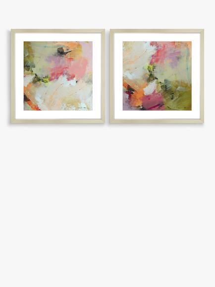 John Lewis Natasha Barnes 'Cherry Blossom' Framed Print, Set of 2, 62.5 x 62.5cm, Multi, Multi
