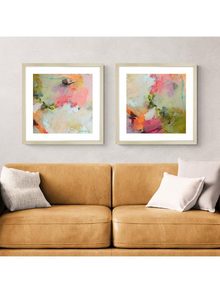 John Lewis Natasha Barnes 'Cherry Blossom' Framed Print, Set of 2, 62.5 x 62.5cm, Multi - view 2, Multi