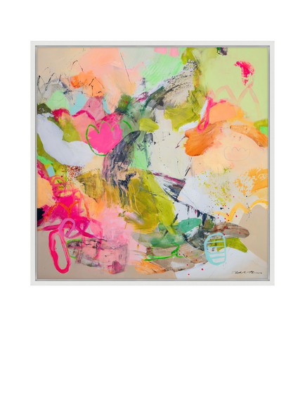 John Lewis Natasha Barnes 'Life is Beautiful' Framed Canvas Print, 106 x 106cm, Multi, Multi