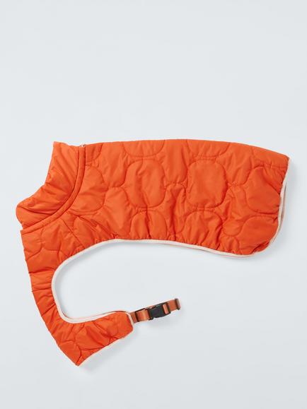 John Lewis Waterproof Dog Puffer Coat, Orange