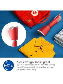 Philips STH5020/40 Hand Clothes Steamer, Red - view 2, Red