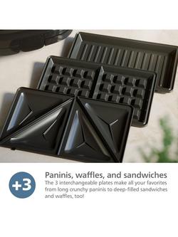 Philips 5000 Series Sandwich Maker, Black/Silver - view 2, Black/Silver