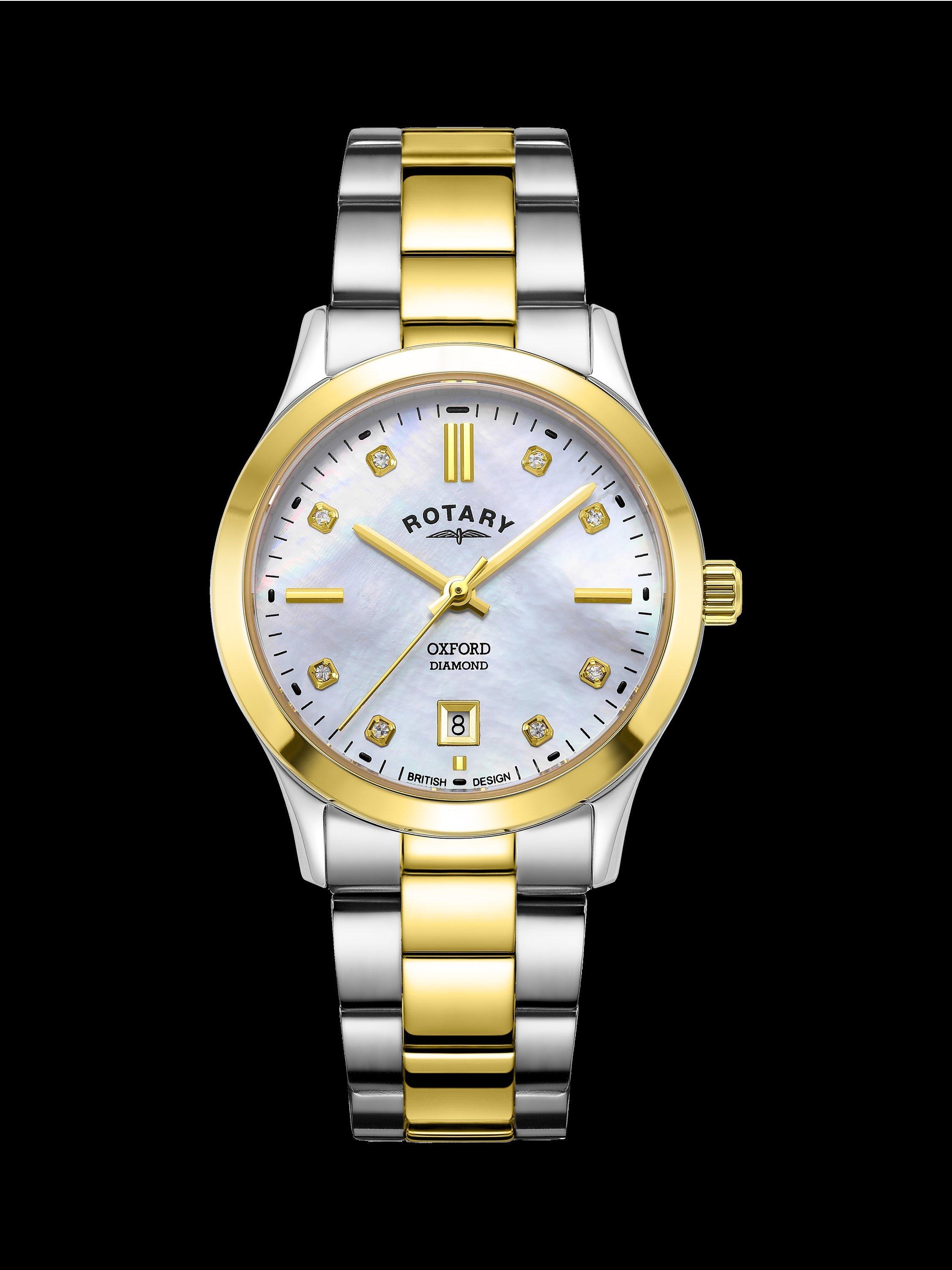 Rotary LB05521 41 D Women s Diamond Date Bracelet Strap Watch Multi Mother Of Pearl