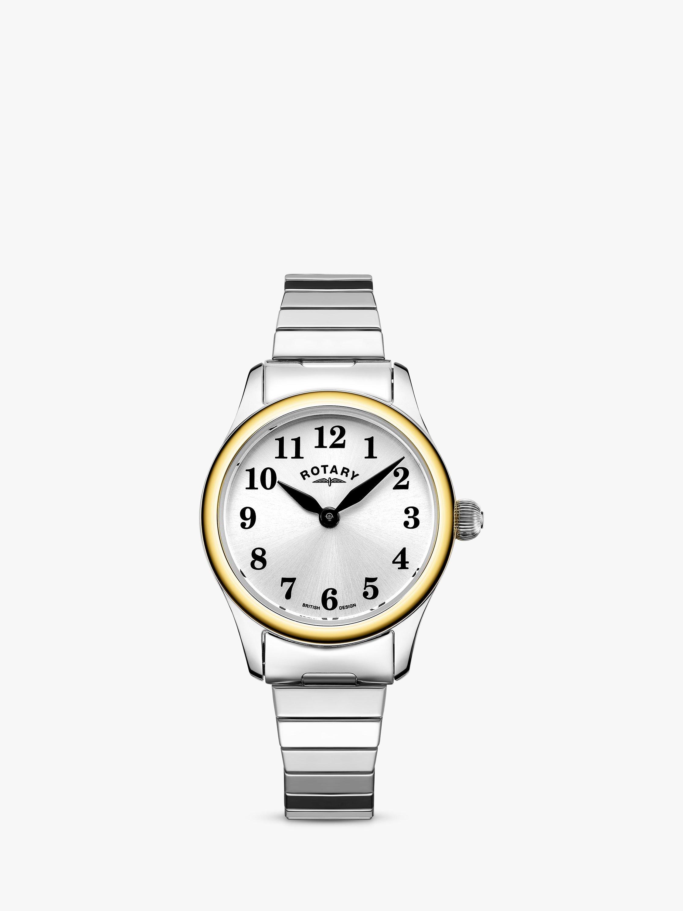 Rotary LB05761/22 Women's Expander Bracelet Strap Watch, Silver