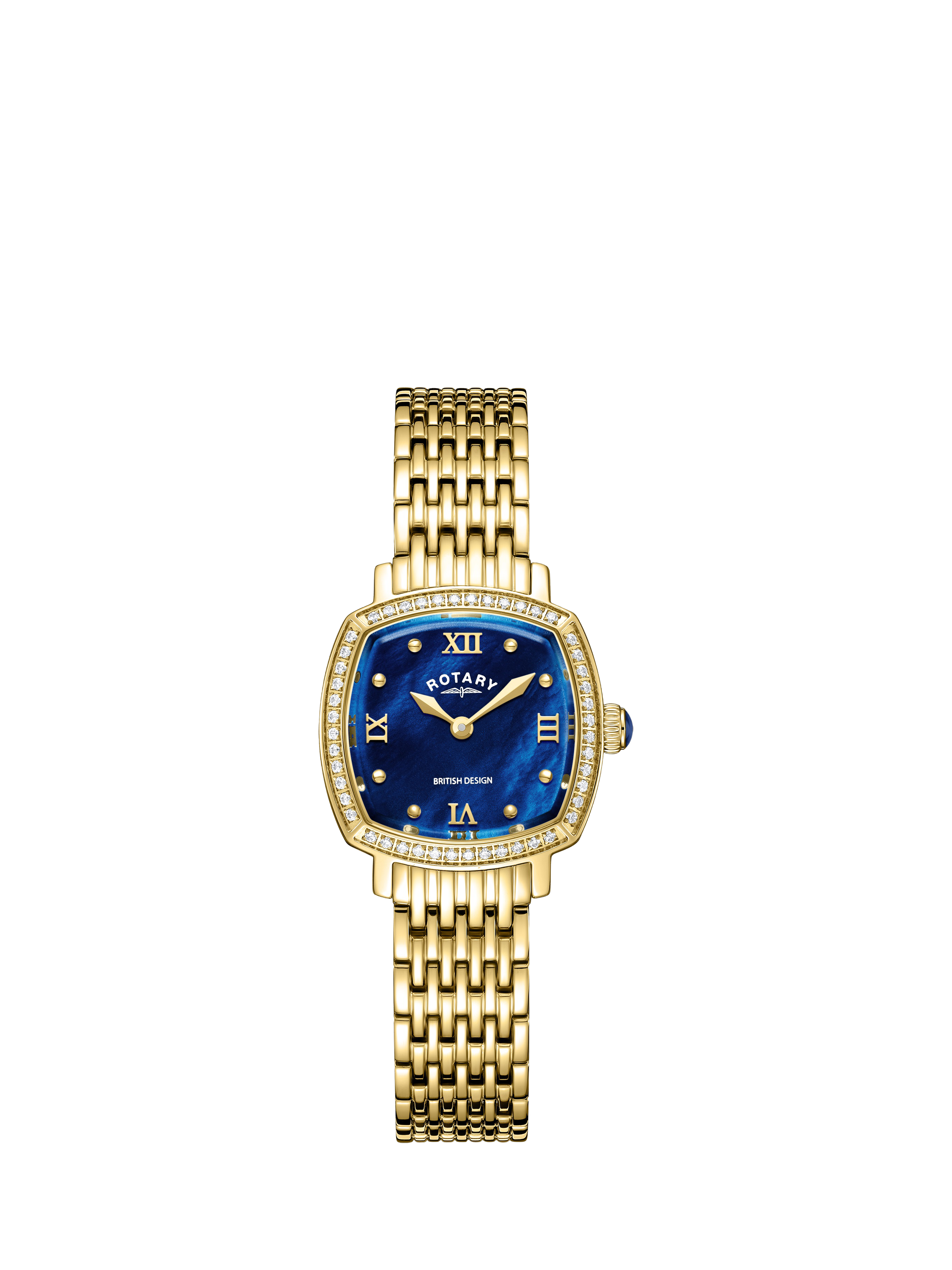 Rotary LB05813/92 Women's Traditional Dress Crystal Bracelet Strap Watch, Gold