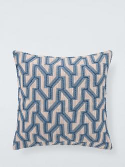 John Lewis Link Cushion, Blue, Heritage Grey