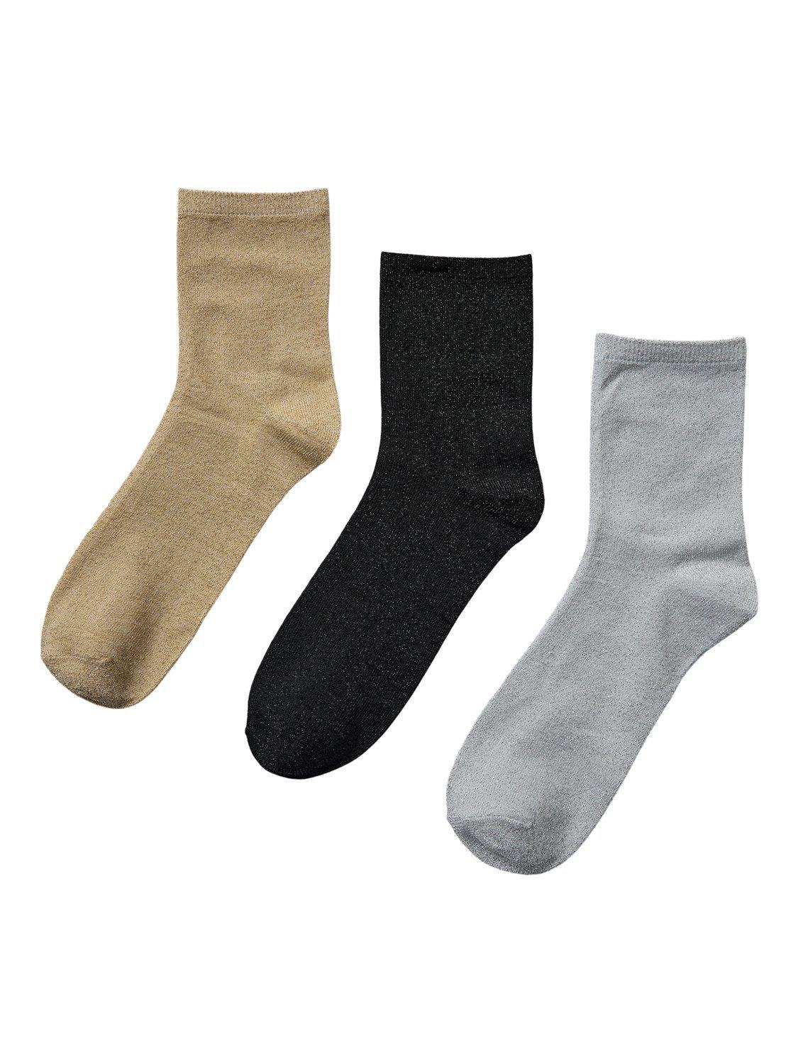 Numph Nukingcity Glitter Socks, Pack of 3, Multi