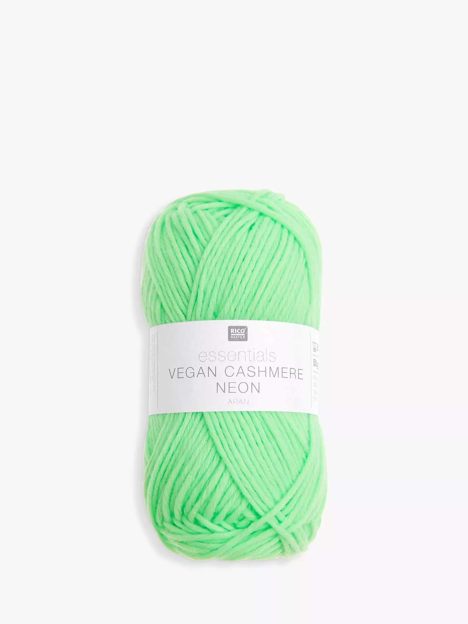 Rico Design Essentials Vegan Cashmere Aran Knitting Yarn 50g Green