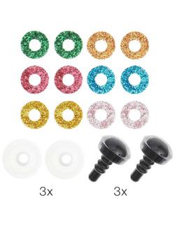 Rico Design Safety Eyes for Crocheted Toys, 12mm, 3 Pairs, Multi