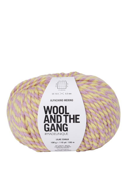 Wool And The Gang Alpachino Merino Twist Knitting Yarn, 50g, Lilac Chalk