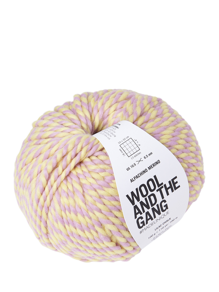 Wool And The Gang Alpachino Merino Twist Knitting Yarn, 50g - view 2, Lilac Chalk