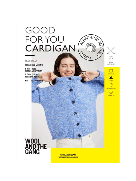 Wool And The Gang Good For You Cardigan Knitting Pattern, Multi