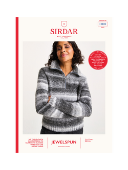 Sirdar Jewelspun Quartz Zip Collar Jumper Knitting Pattern Book, Multi