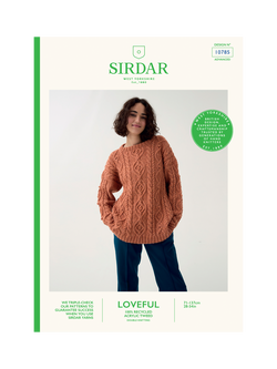 Sirdar Loveful Cable Crew Sweater Knitting Pattern, 10785, Multi