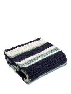 Wool Couture Garter Stripe Scarf Knitting Kit, Blue