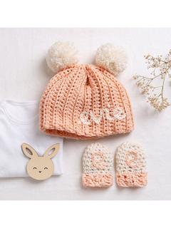 Wool Couture Personalised Baby Hat and Mittens Crochet Kit, Brights