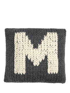 Wool Couture Monogram Cushion Knitting Kit, Slate Grey