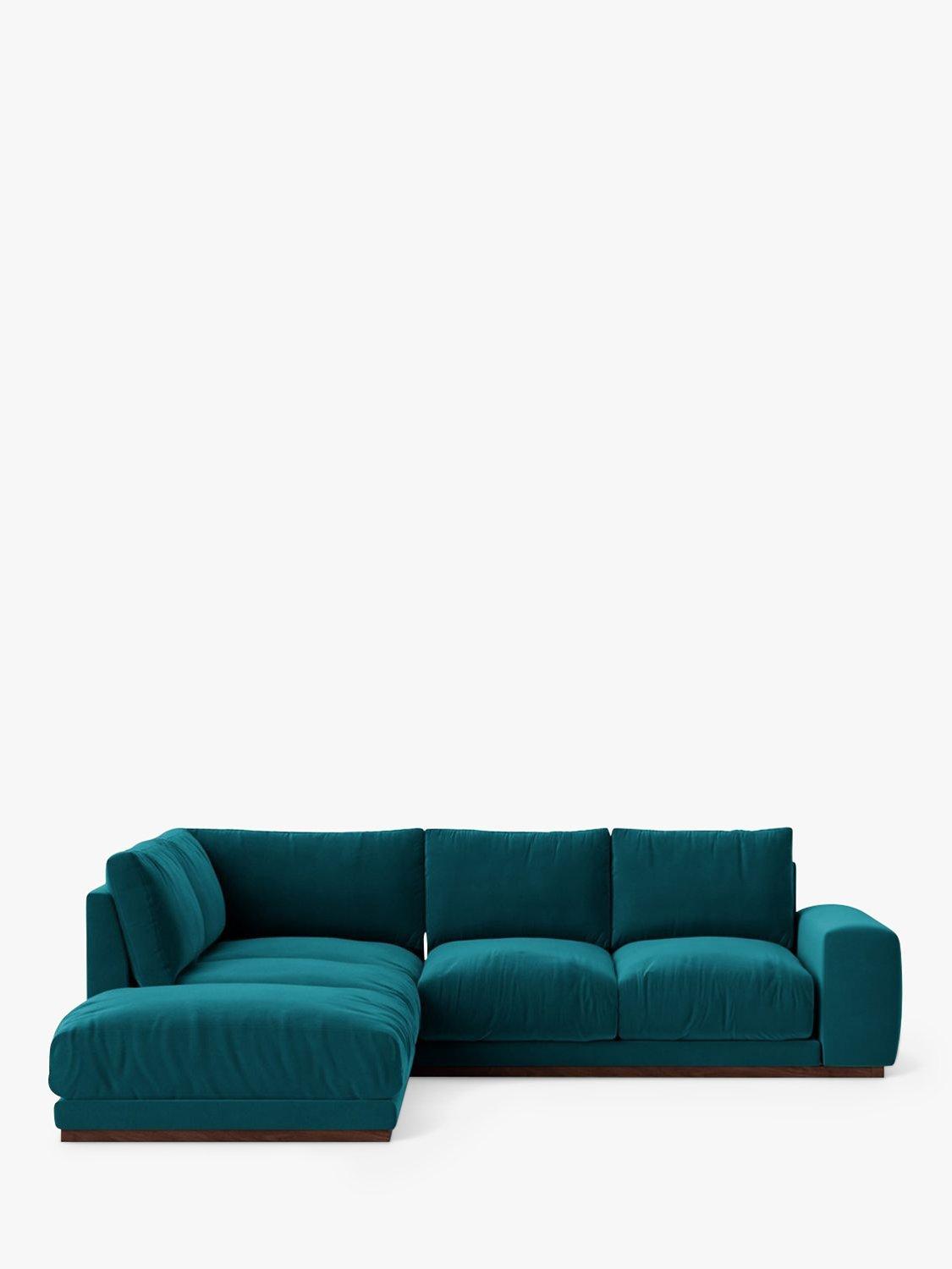 Swoon OUTLET - Denver Grand 4 Seater LHF Corner End Sofa, Kingfisher Velvet, Like New