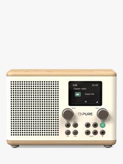 Pure Classic H4 DAB+/FM Bluetooth Radio, Cream/Oak