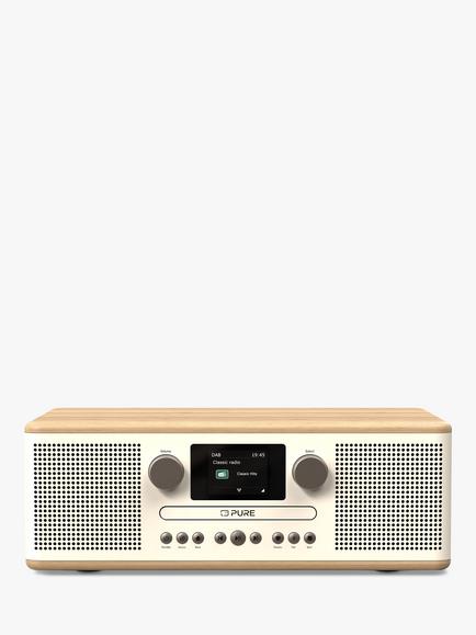 Pure Classic C-D6 DAB+/FM Bluetooth Stereo All-In-One Music System with Remote Control, Cream/Oak
