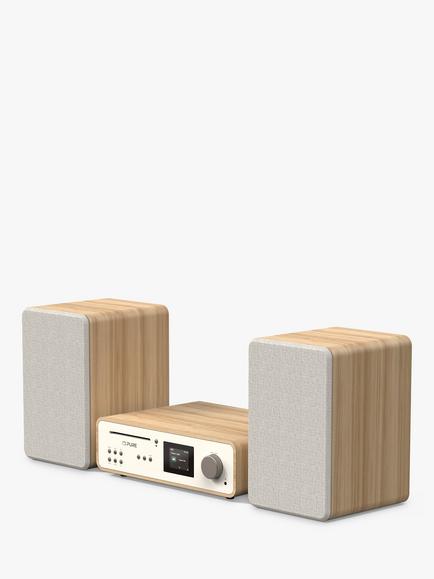 Pure Classic Stereo DAB+/FM/Internet Radio Bluetooth Wi-Fi Wireless All-In-One Music System with Remote Control - view 2, Cream/Oak