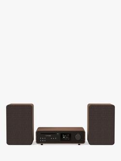 Pure Classic Stereo DAB+/FM/Internet Radio Bluetooth Wi-Fi Wireless All-In-One Music System with Remote Control, Black/Walnut