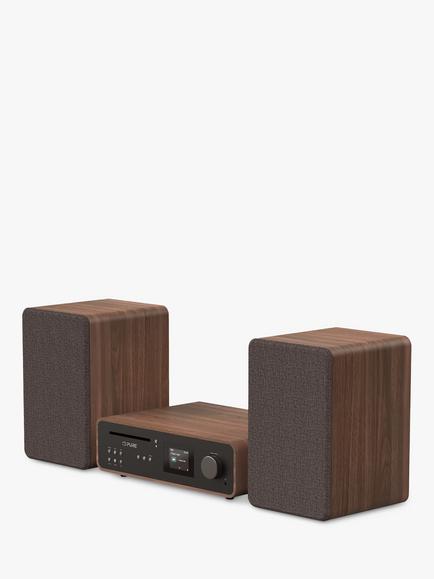 Pure Classic Stereo DAB+/FM/Internet Radio Bluetooth Wi-Fi Wireless All-In-One Music System with Remote Control - view 2, Black/Walnut
