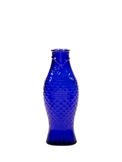 Serax Fish & Fish Glass Bottle Vase/Carafe, 1L Cobalt Blue, Cobalt Blue