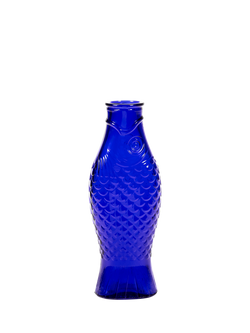 Serax Fish & Fish Glass Bottle Vase/Carafe, 1L Cobalt Blue - view 2, Cobalt Blue