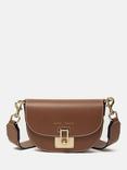 Jigsaw Denbigh Studded Leather Crossbody Bag, Brown