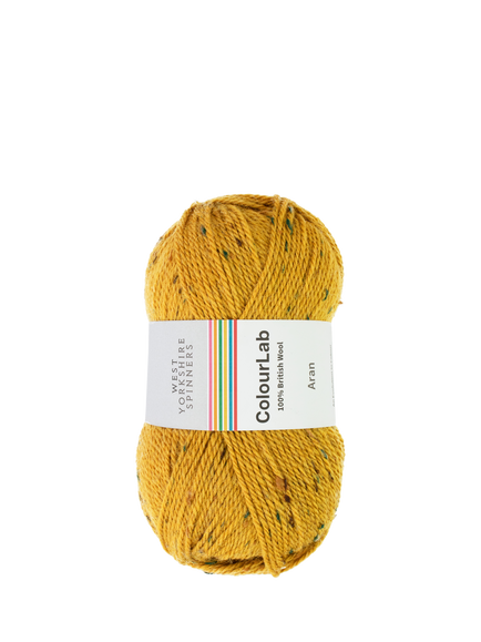 West Yorkshire Spinners ColourLab Aran Knitting Yarn, 100g, Golden Mustard Tweed 1216