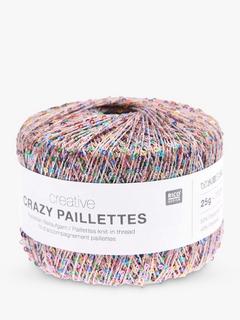 Rico Design Creative Crazy Paillettes Knitting Yarn, 25g, Powder