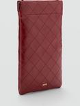 Mango Diana Diamond Quilt Stitch Phone Pouch, Dark Red