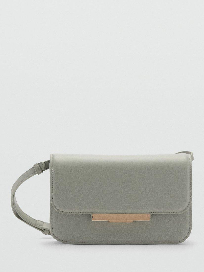 Mango Amber Faux Leather Bag, Green