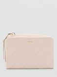 Mango Diana Diamond Stitch Zip Purse, Cream