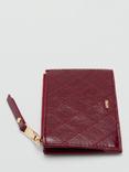 Mango Diana Diamond Stitch Card Holder, Dark Red