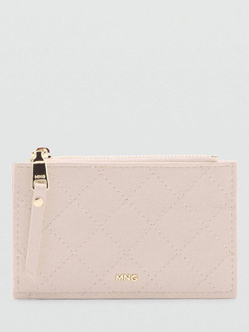 Mango Diana Diamond Stitch Card Holder, Cream