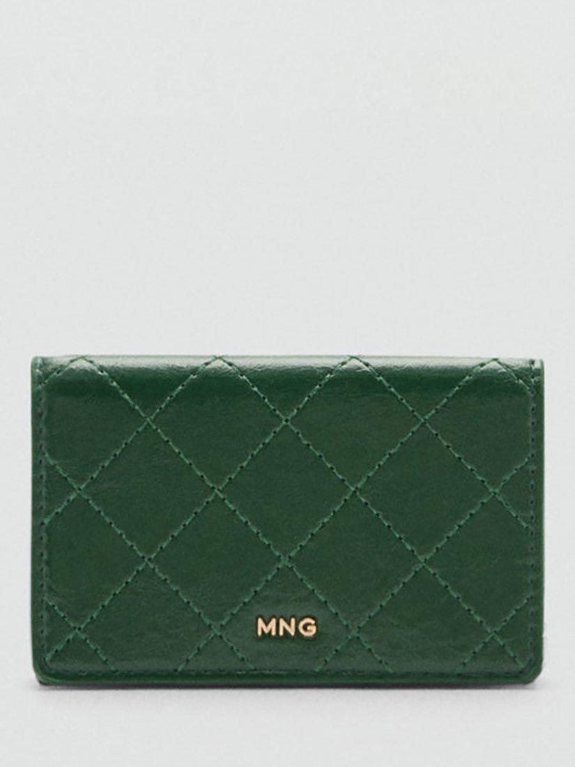 Mango Diana Diamond Quilt Stitch Flapover Purse, Green