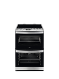 AEG CIB6743ACM Freestanding Double Oven Induction Hob Cooker, Stainless Steel